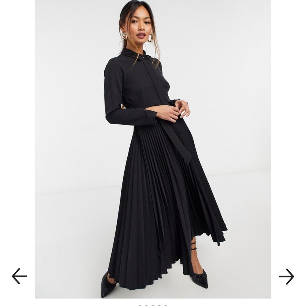 ModCloth black wrap tie shirt dress